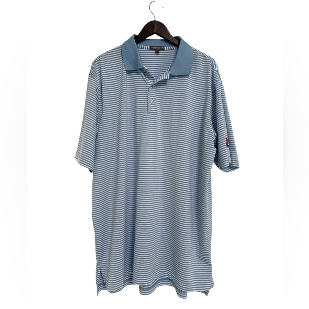 Peter Millar Summer Comfort Blue Striped Golf Polo Shirt